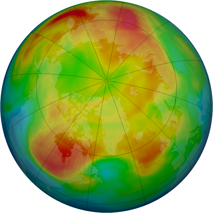 Arctic ozone map for 05 February 1988